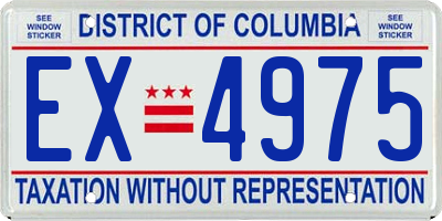 DC license plate EX4975