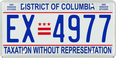 DC license plate EX4977