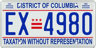 DC license plate EX4980