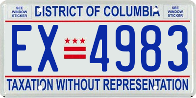DC license plate EX4983