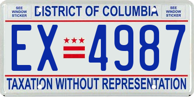 DC license plate EX4987