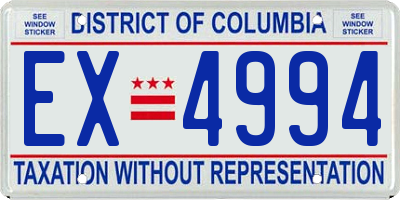 DC license plate EX4994