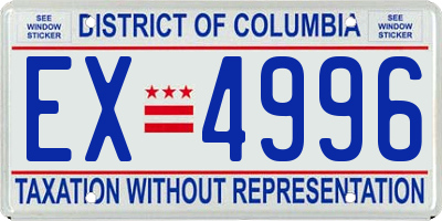 DC license plate EX4996