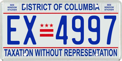DC license plate EX4997