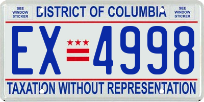 DC license plate EX4998