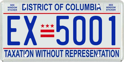 DC license plate EX5001