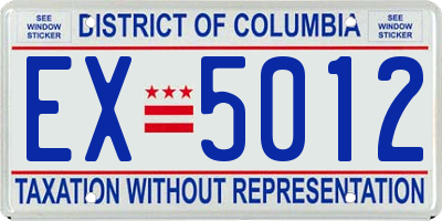 DC license plate EX5012