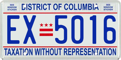 DC license plate EX5016