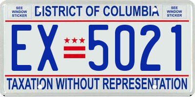 DC license plate EX5021