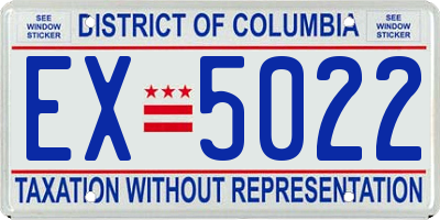 DC license plate EX5022