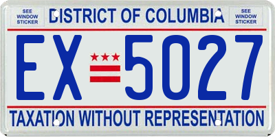DC license plate EX5027
