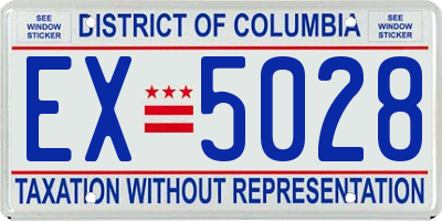 DC license plate EX5028