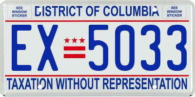 DC license plate EX5033