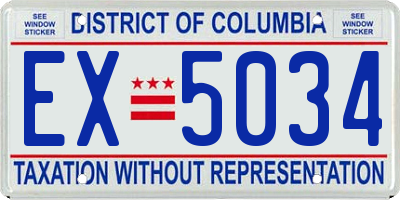 DC license plate EX5034