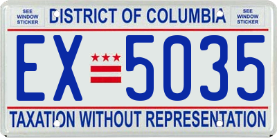 DC license plate EX5035