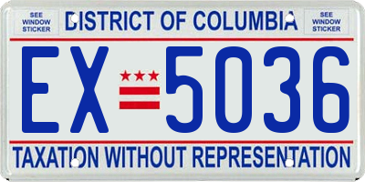 DC license plate EX5036