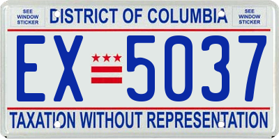 DC license plate EX5037