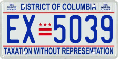 DC license plate EX5039