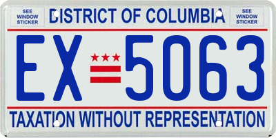 DC license plate EX5063