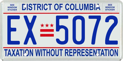 DC license plate EX5072