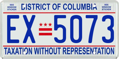 DC license plate EX5073