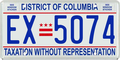DC license plate EX5074