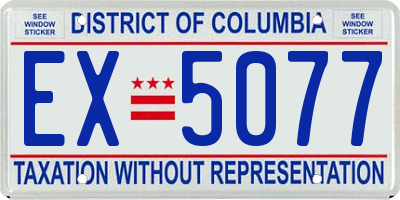 DC license plate EX5077