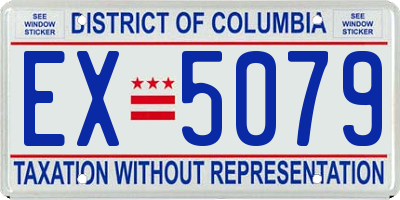 DC license plate EX5079