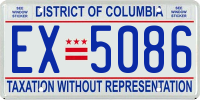 DC license plate EX5086