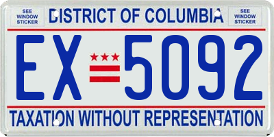 DC license plate EX5092