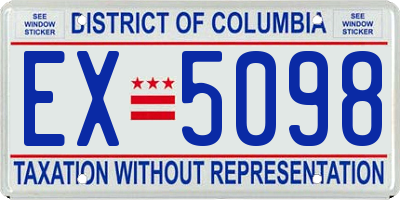 DC license plate EX5098