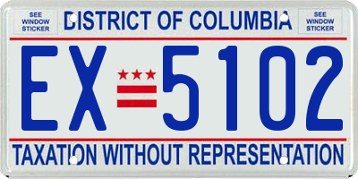 DC license plate EX5102