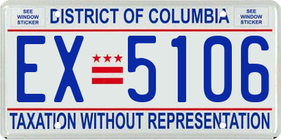 DC license plate EX5106