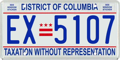 DC license plate EX5107