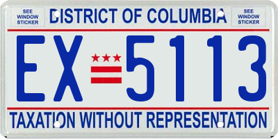 DC license plate EX5113