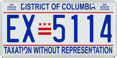 DC license plate EX5114