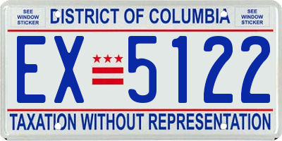 DC license plate EX5122