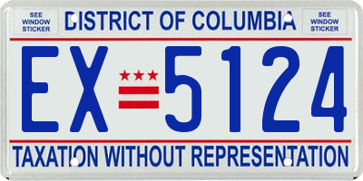 DC license plate EX5124