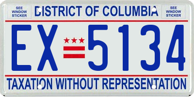 DC license plate EX5134