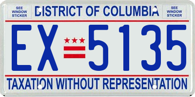 DC license plate EX5135