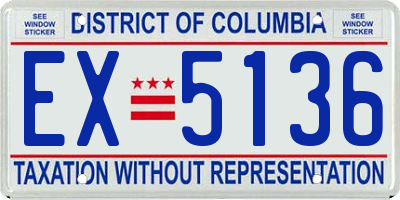 DC license plate EX5136