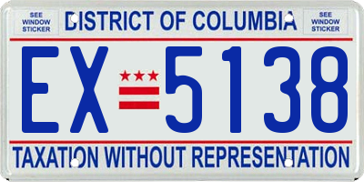 DC license plate EX5138