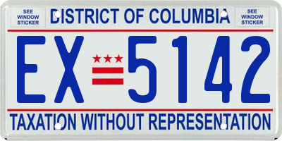 DC license plate EX5142