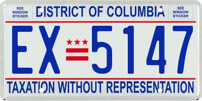 DC license plate EX5147