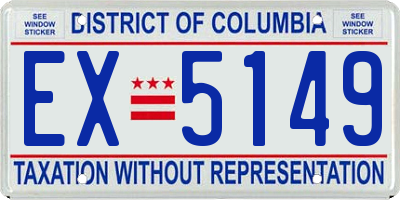 DC license plate EX5149