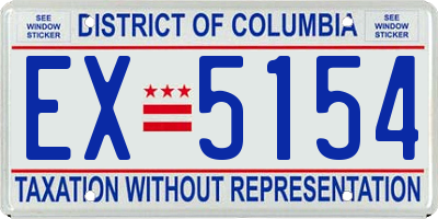 DC license plate EX5154
