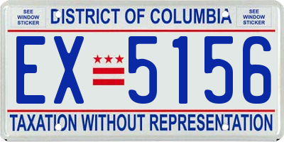 DC license plate EX5156