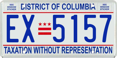 DC license plate EX5157