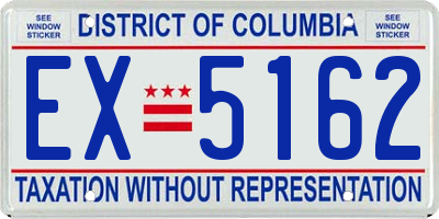 DC license plate EX5162