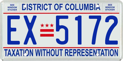 DC license plate EX5172